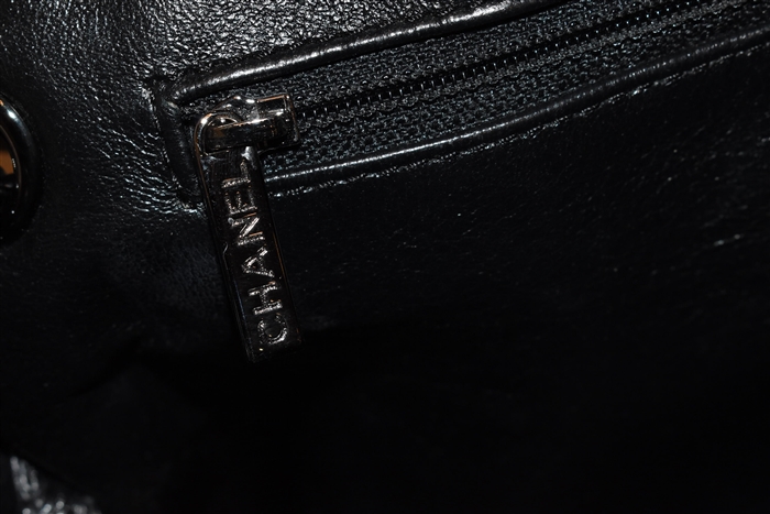 Black Leather Chanel Camera Bag, size L