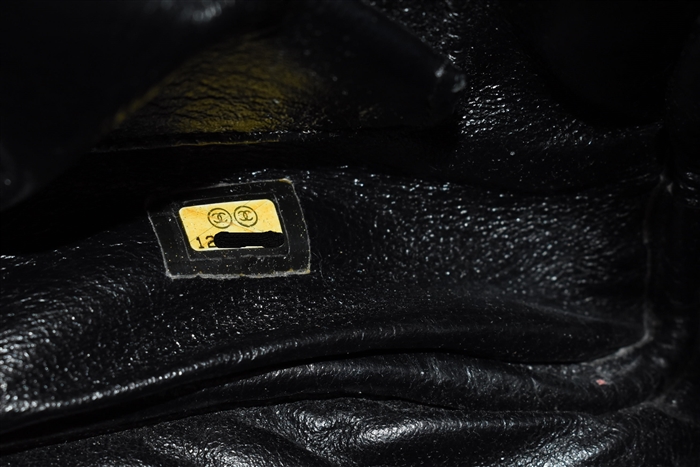 Black Leather Chanel Camera Bag, size L
