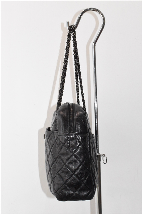 Black Leather Chanel Camera Bag, size L