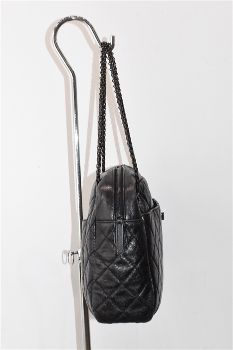 Black Leather Chanel Camera Bag, size L