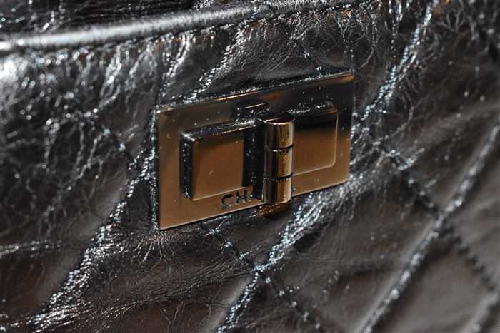 Black Leather Chanel Camera Bag, size L