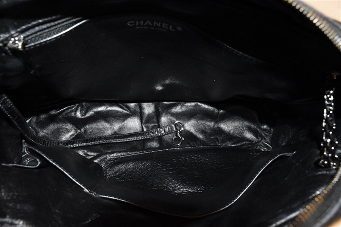 Black Leather Chanel Camera Bag, size L