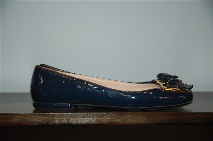 Dark Aqua Prada Ballet Flats, size 7