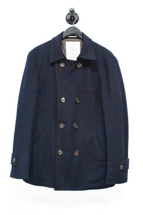 Navy Brunello Cucinelli Peacoat, size L