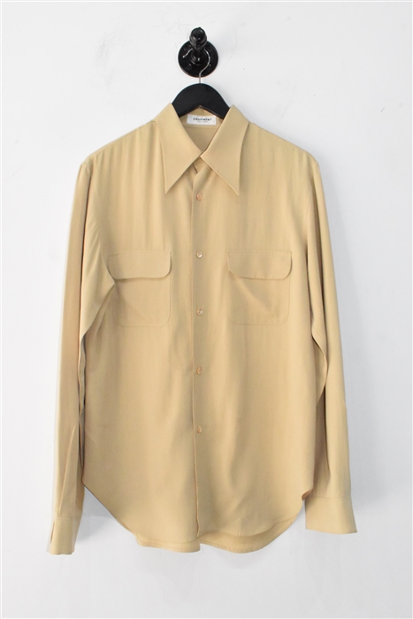 Beige Equipment Silk Shirt, size L