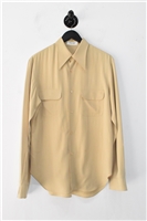 Beige Equipment Silk Shirt, size L
