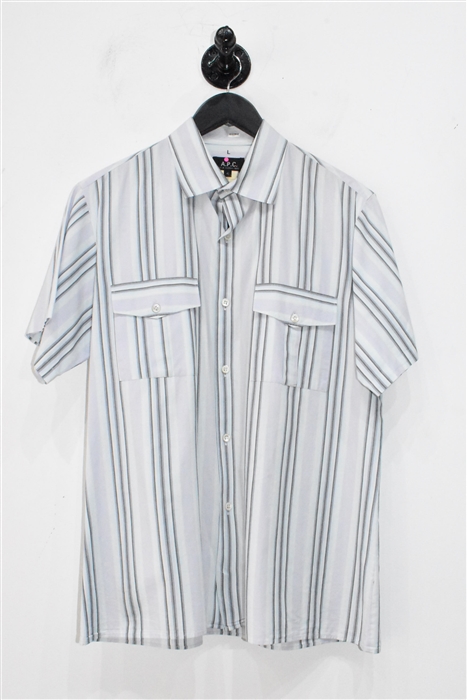 Purple Stripe A.P.C. Short-Sleeved Shirt, size L