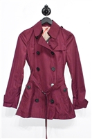 Deep Plum Burberry Short Trench, size 2