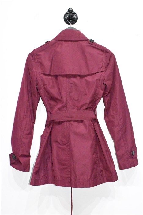 Deep Plum Burberry Short Trench, size 2