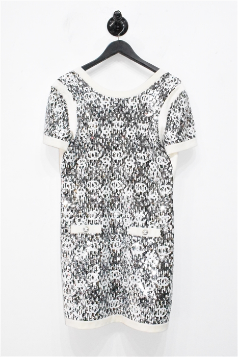 Metallic Silver Chanel Mini Dress, size 8