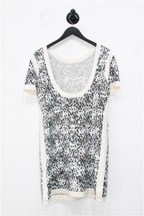 Metallic Silver Chanel Mini Dress, size 8