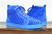 Electric Blue Christian Louboutin High-Top Sneakers, size 11.5