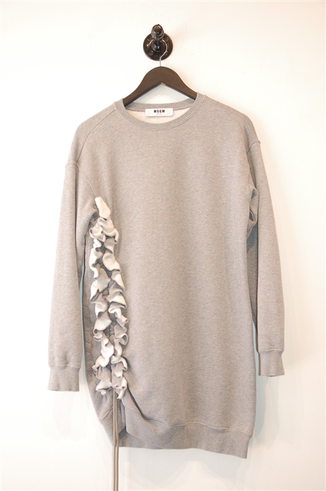 Heather Gray MSGM Sweatshirt Dress, size XS