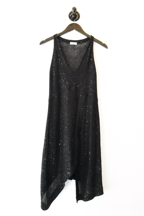 Sparkly Black Brunello Cucinelli Fit & Flare Dress, size M