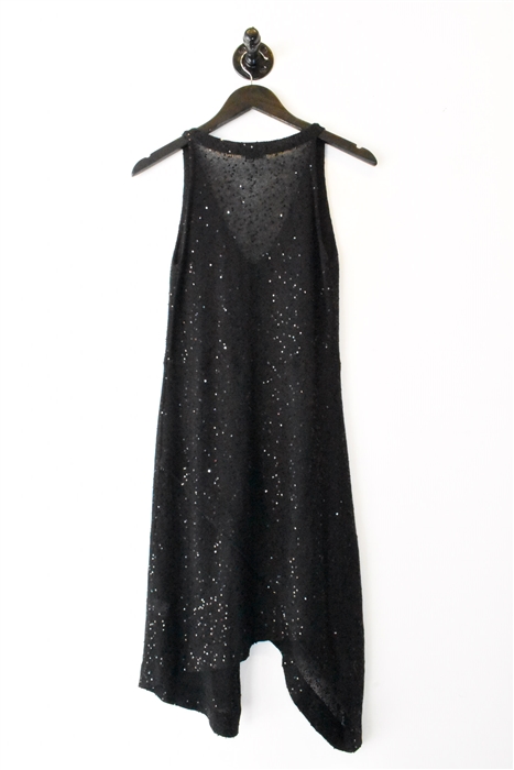 Sparkly Black Brunello Cucinelli Fit & Flare Dress, size M