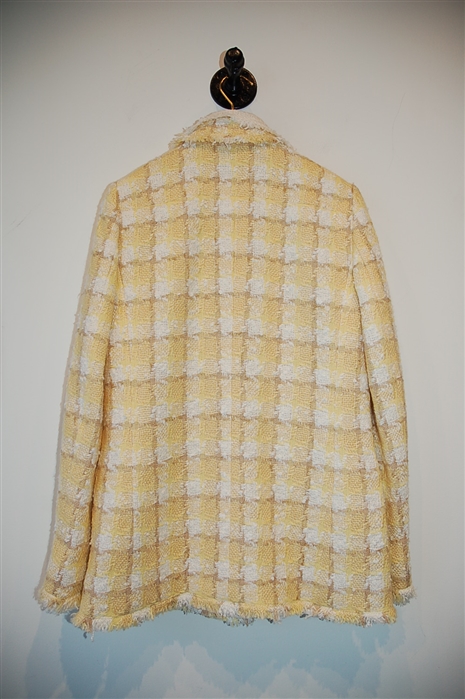 Yellow Check Chanel Suit Jacket, size 2
