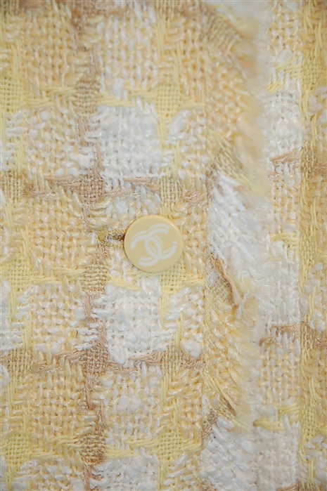 Yellow Check Chanel Suit Jacket, size 2