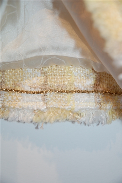 Yellow Check Chanel Suit Jacket, size 2