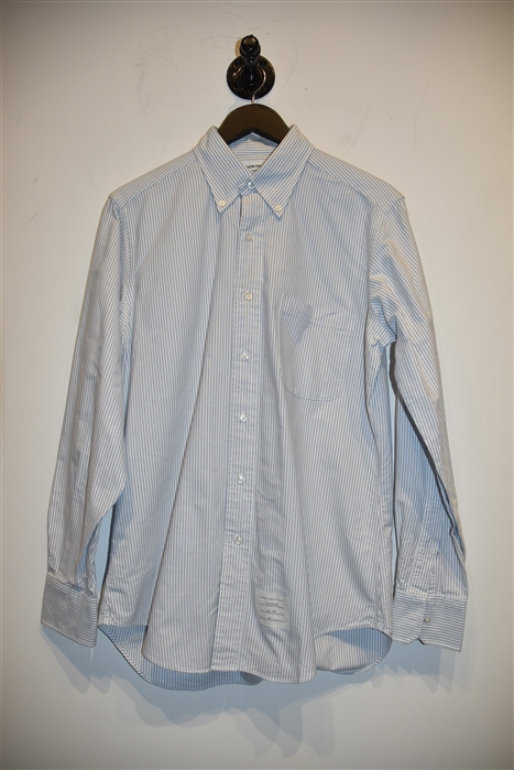 Blue Stripe Thom Browne Button Shirt, size L