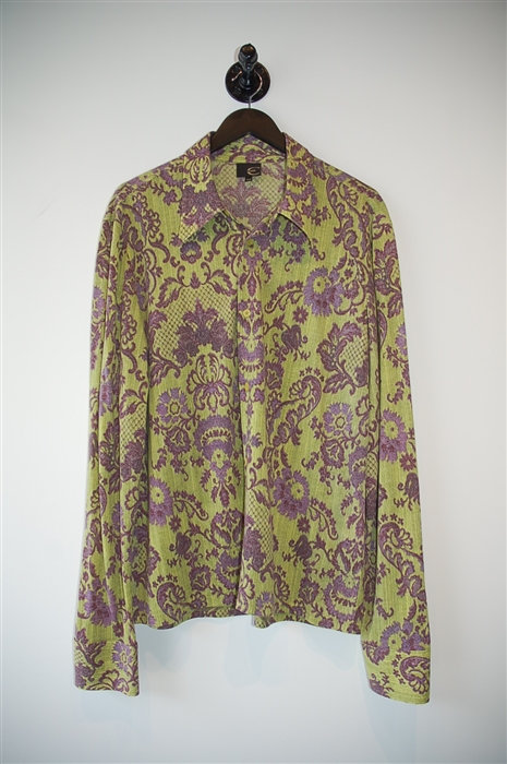 Acid Green Just Cavalli Button Shirt, size XL