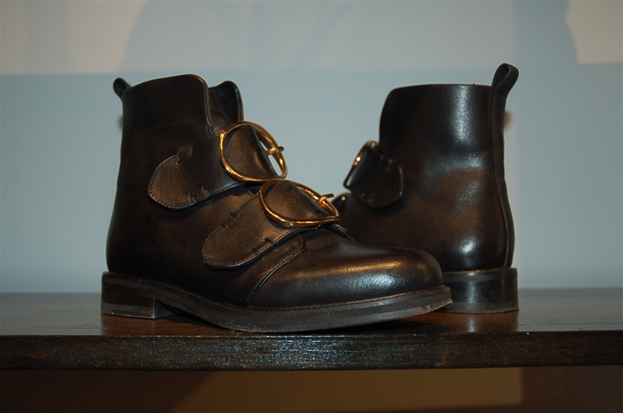 Black Leather Maje Ankle Boots, size 6