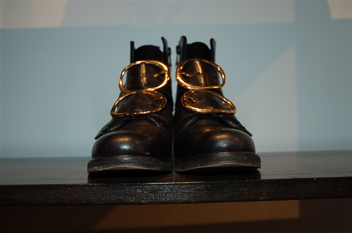 Black Leather Maje Ankle Boots, size 6