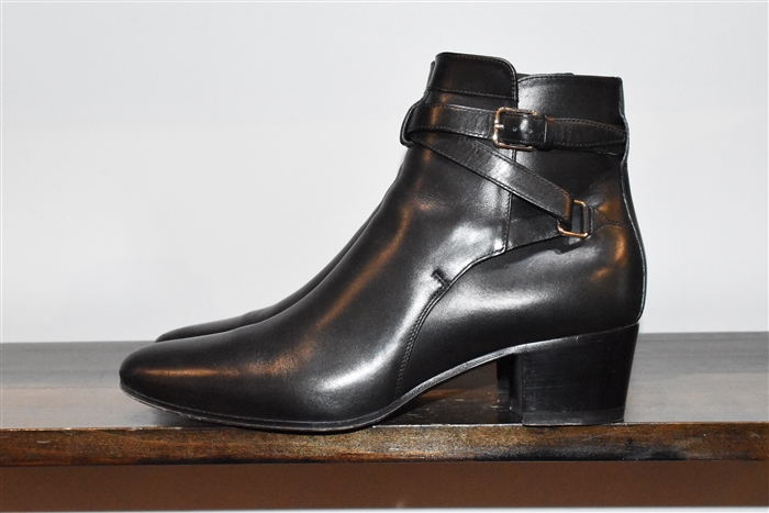 Black Leather Saint Laurent Ankle Boots, size 8.5