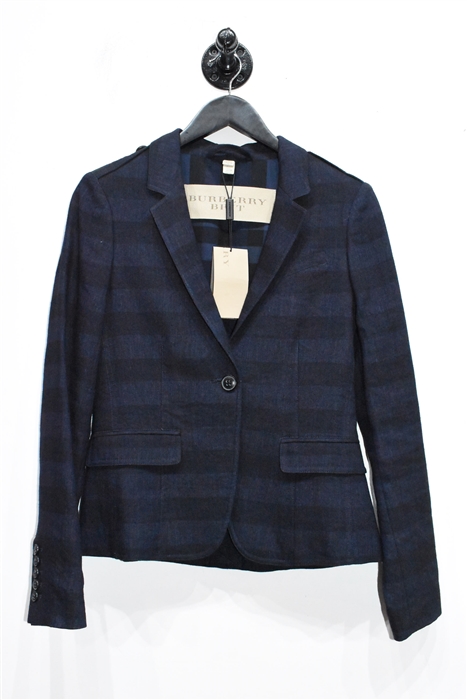 Navy Stripe Burberry Blazer, size 4