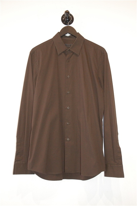 Dark Olive Prada Button Shirt, size L