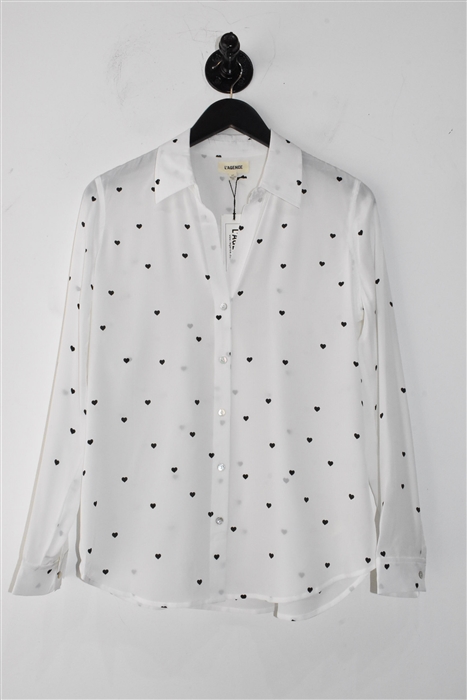 White L'Agence Silk Shirt, size S