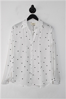 White L'Agence Silk Shirt, size S