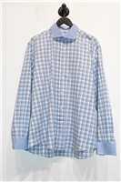 Blue Check Gallia Button Shirt, size XL