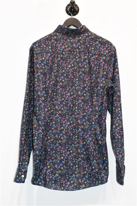 Floral Eton Button Shirt, size L