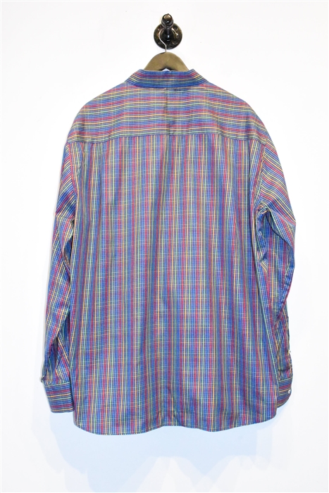 Navy Check Paul & Shark Button Shirt, size 2XL