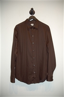 Dark Chocolate Armani Collezioni Button Shirt, size XL