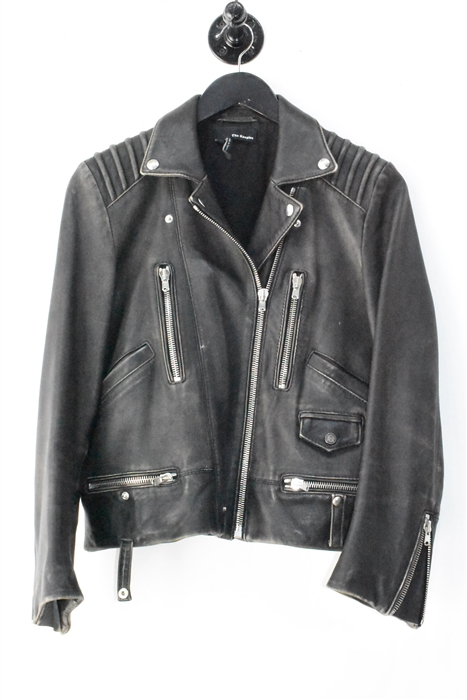 Black Leather The Kooples Leather Jacket, size M