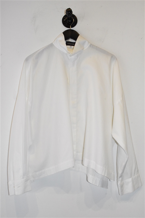 Bright White Eskandar Shirt, size S