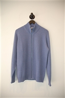 Periwinkle Brioni Zippered Sweater, size XL