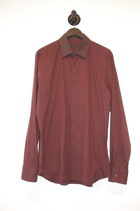 Burgundy Prada Button Shirt, size XL