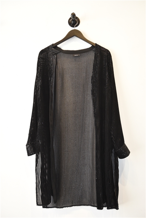 Basic Black Akris Long Cardigan, size 16