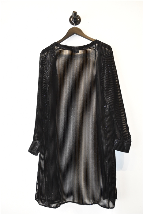 Basic Black Akris Long Cardigan, size 16