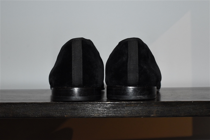 Black Velvet Stubbs & Wootton Slipper, size 10