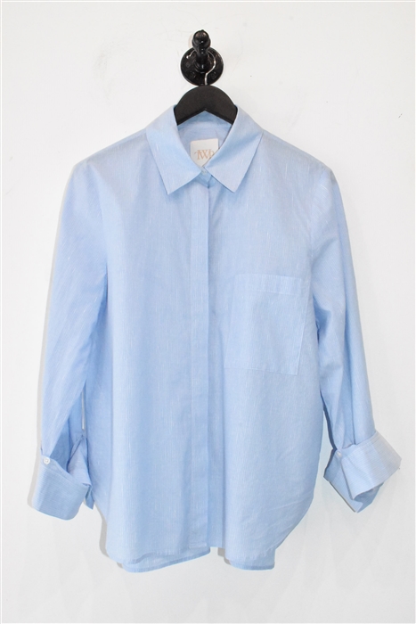 Blue Stripe TWP Button Shirt, size L