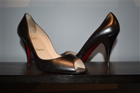 Pewter Christian Louboutin Peep-Toe, size 10