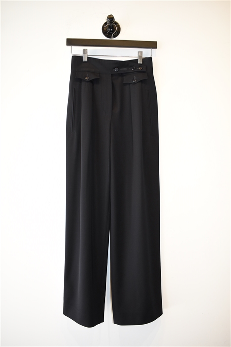 Basic Black Escada Wide-Leg Trousers, size 4
