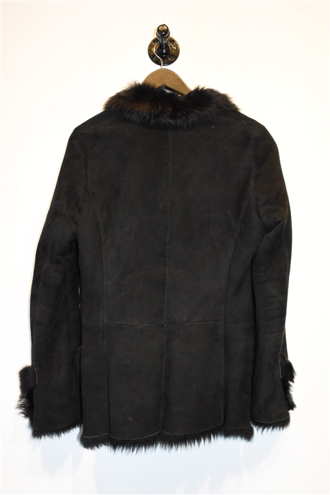 Basic Black Gucci Shearling Jacket, size 6