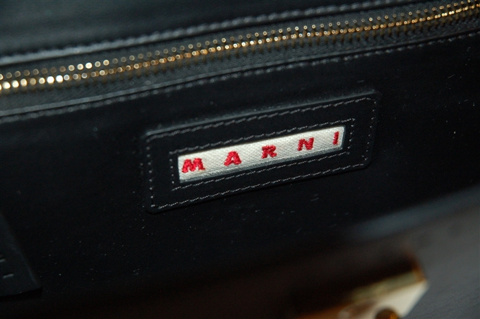 Black Leather Marni Clutch, size L