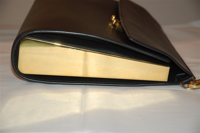 Black Leather Marni Clutch, size L