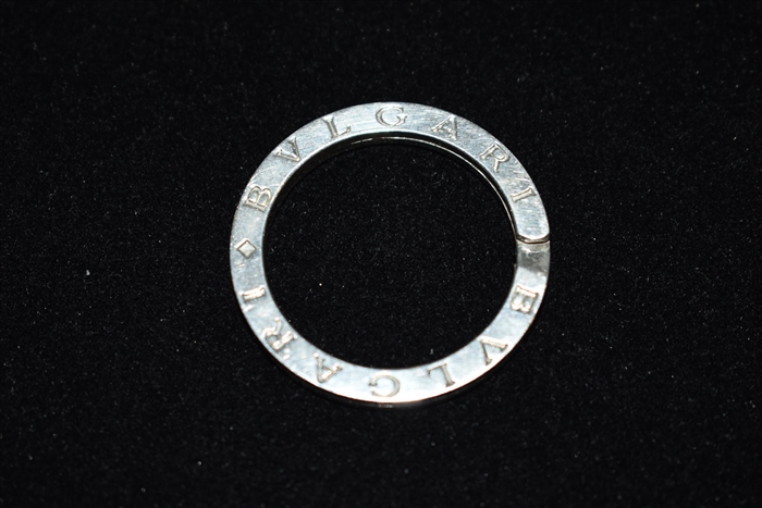Sterling Silver Bulgari Key Ring, size O/S