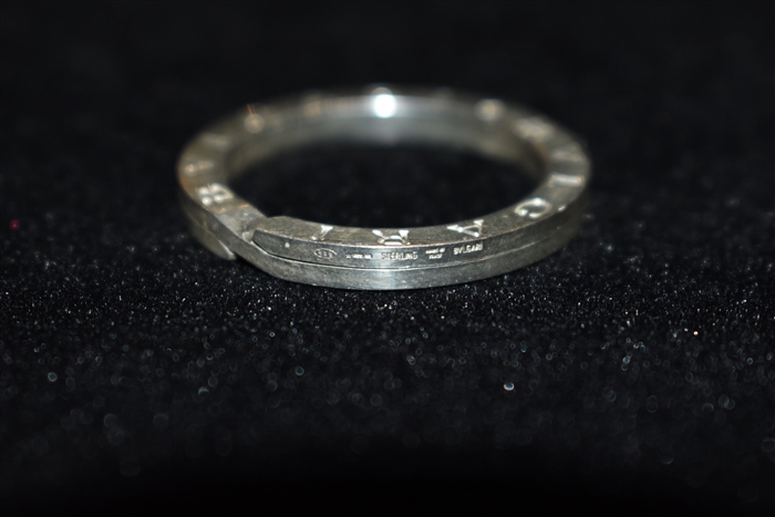 Sterling Silver Bulgari Key Ring, size O/S